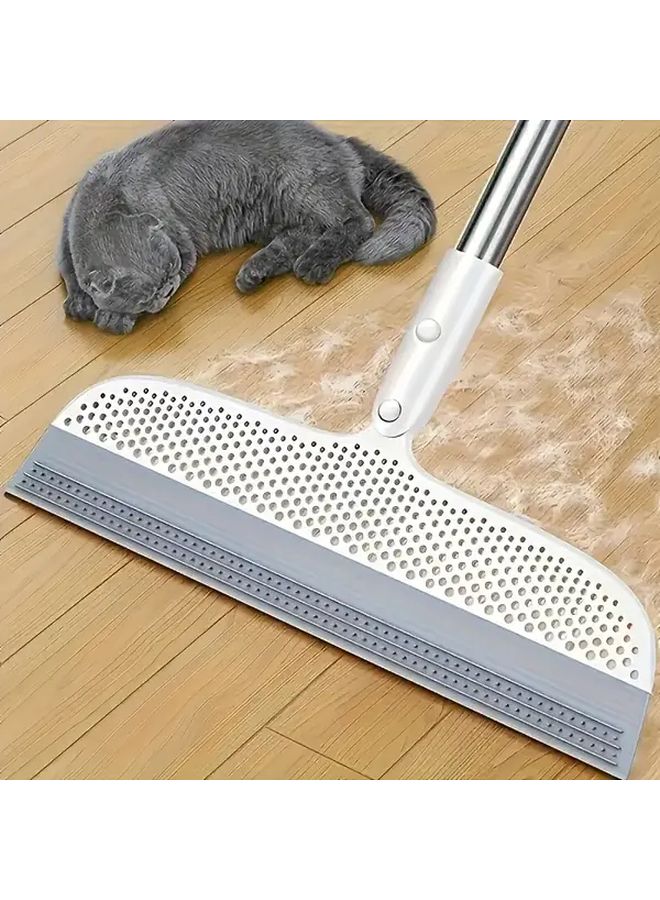 White Extra Long Magic Broom With Detachable Brush And Double Sided Silicone Bristles For All Floors - Image 5